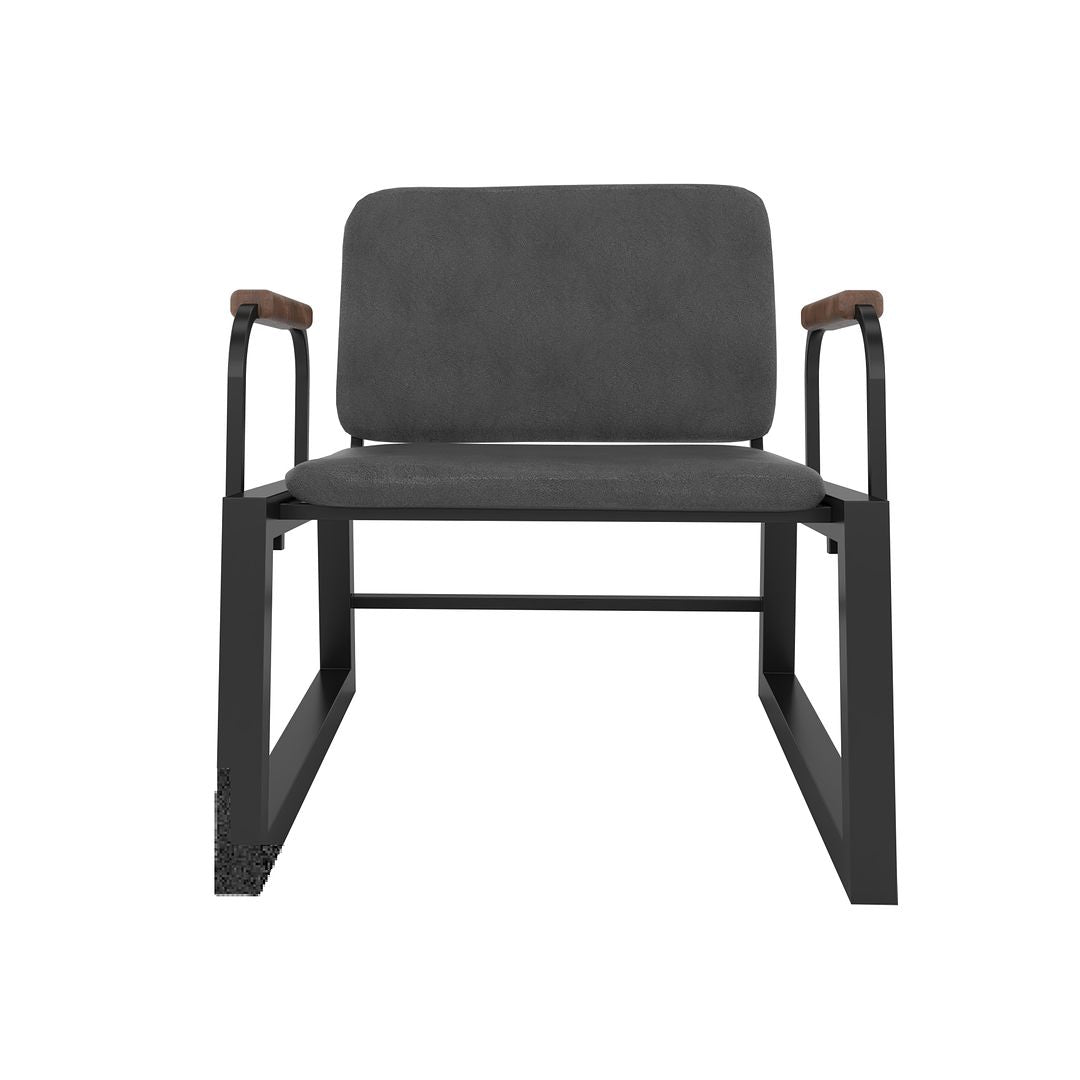 Manhattan Comfort Whythe PU Leather Low Accent Chair 1.0 In Black