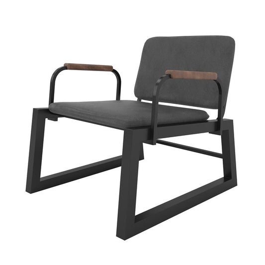 Manhattan Comfort Whythe PU Leather Low Accent Chair 1.0 In Black