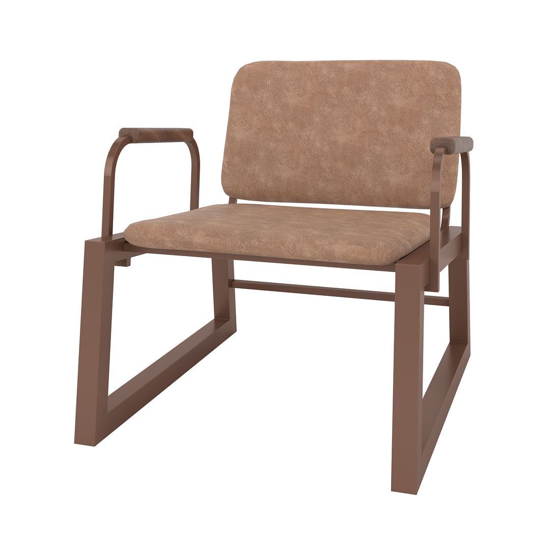 Manhattan Comfort Whythe PU Leather Low Accent Chair 1.0 In Corten
