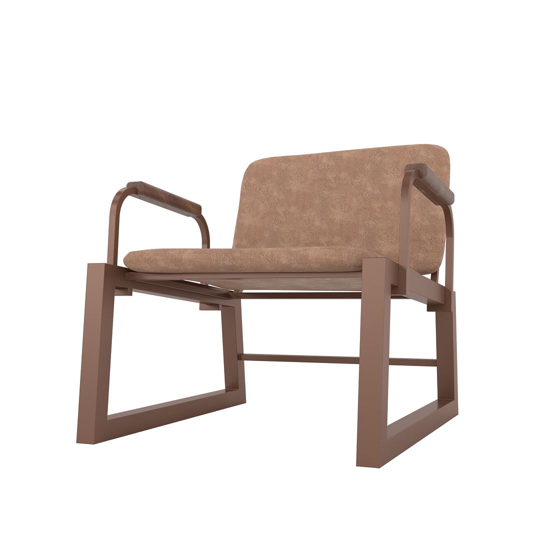 Manhattan Comfort Whythe PU Leather Low Accent Chair 1.0 In Corten
