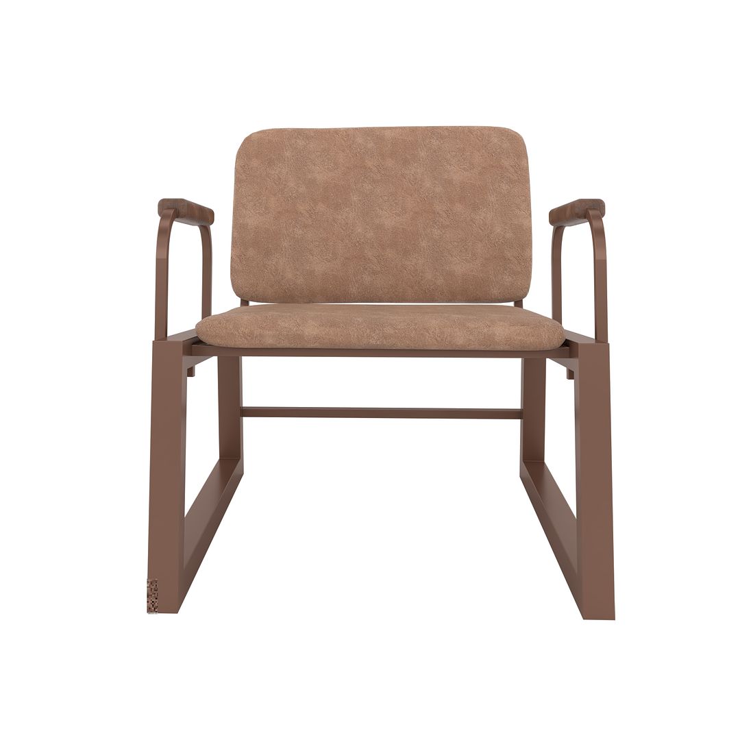 Manhattan Comfort Whythe PU Leather Low Accent Chair 1.0 In Corten