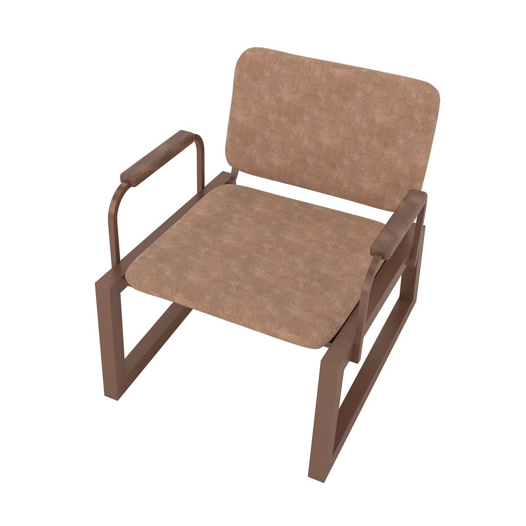 Manhattan Comfort Whythe PU Leather Low Accent Chair 1.0 In Corten