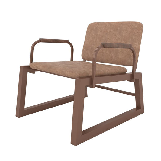 Manhattan Comfort Whythe PU Leather Low Accent Chair 1.0 In Corten