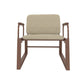 Manhattan Comfort Whythe PU Leather Low Accent Chair 1.0 In Natural Linen & Corten