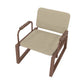 Manhattan Comfort Whythe PU Leather Low Accent Chair 1.0 In Natural Linen & Corten