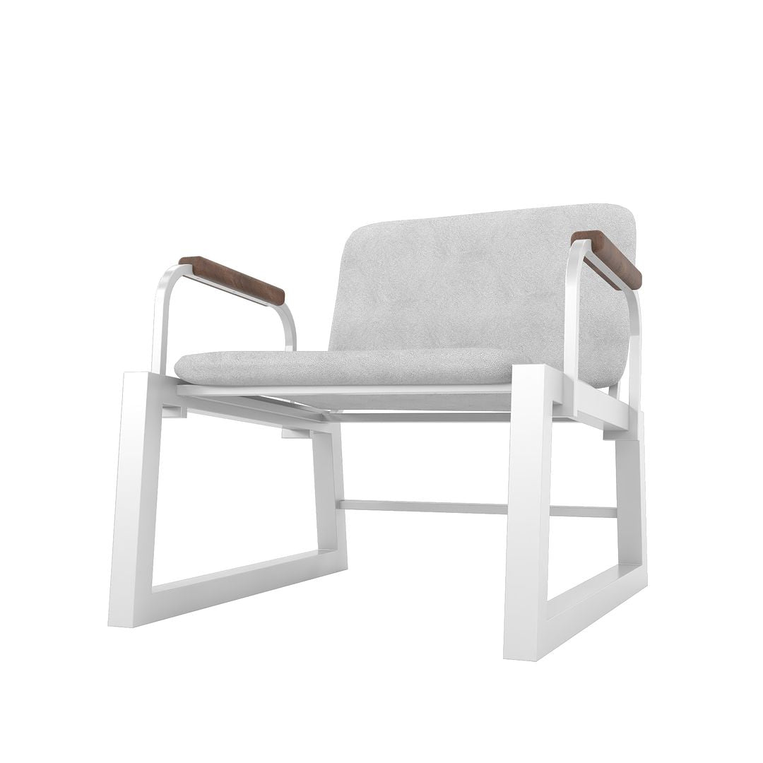 Manhattan Comfort Whythe PU Leather Low Accent Chair 1.0 In White