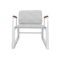 Manhattan Comfort Whythe PU Leather Low Accent Chair 1.0 In White