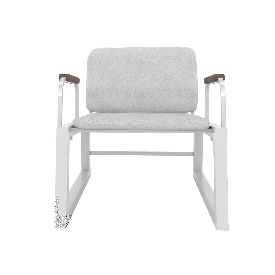 Manhattan Comfort Whythe PU Leather Low Accent Chair 1.0 In White