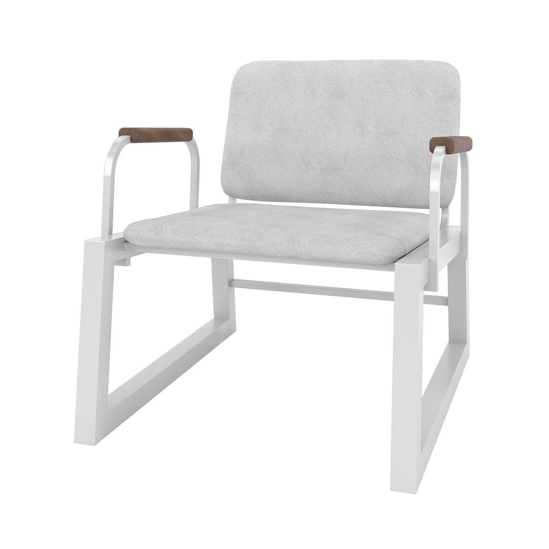 Manhattan Comfort Whythe PU Leather Low Accent Chair 1.0 In White