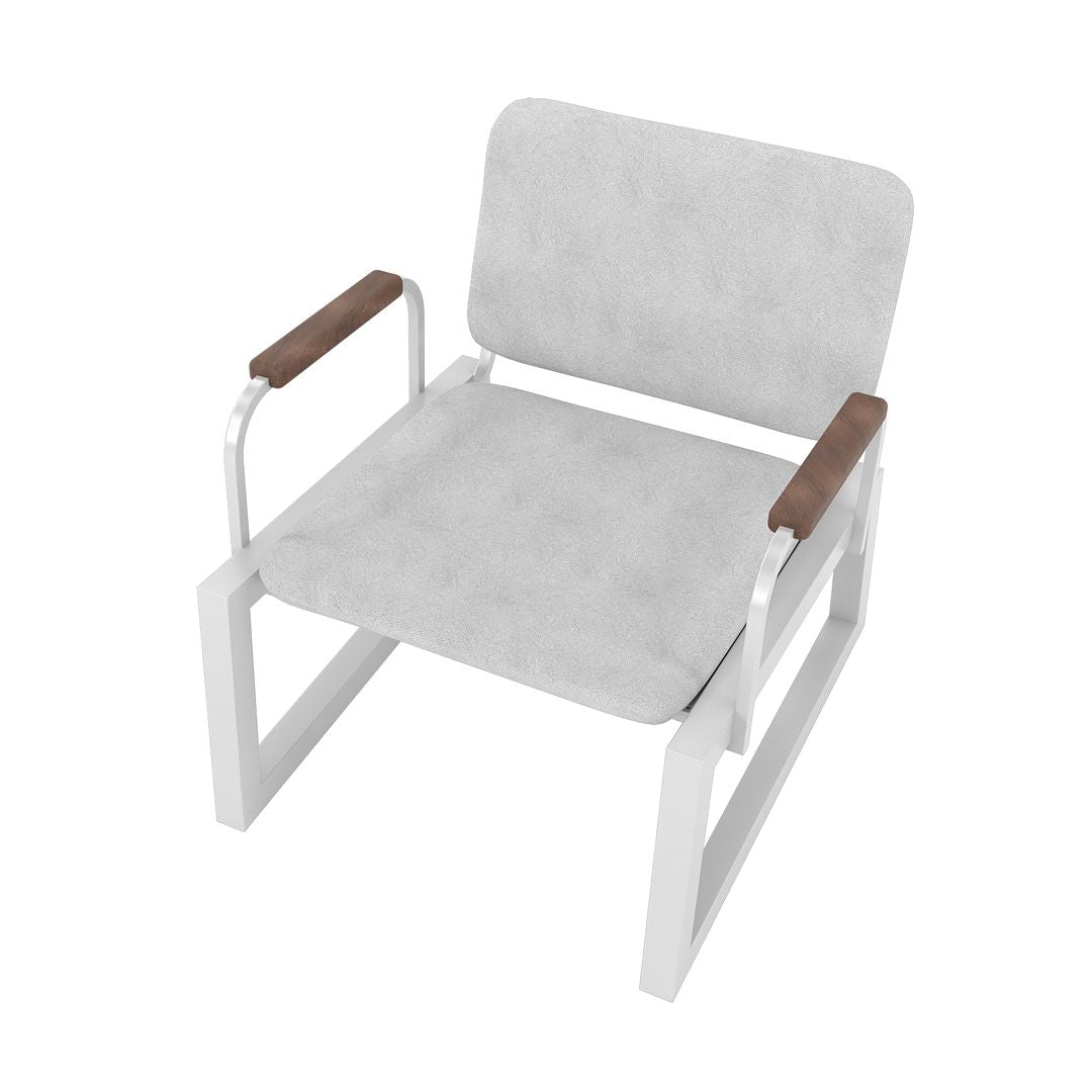 Manhattan Comfort Whythe PU Leather Low Accent Chair 1.0 In White