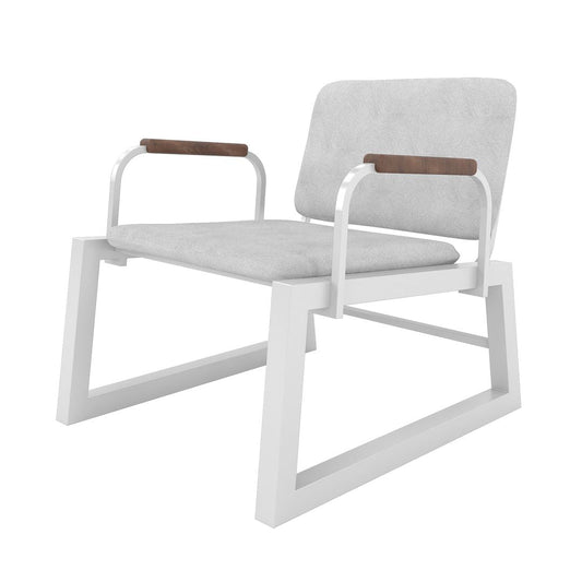 Manhattan Comfort Whythe PU Leather Low Accent Chair 1.0 In White