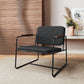 Manhattan Comfort Whythe PU Leather Low Accent Chair 2.0 In Black
