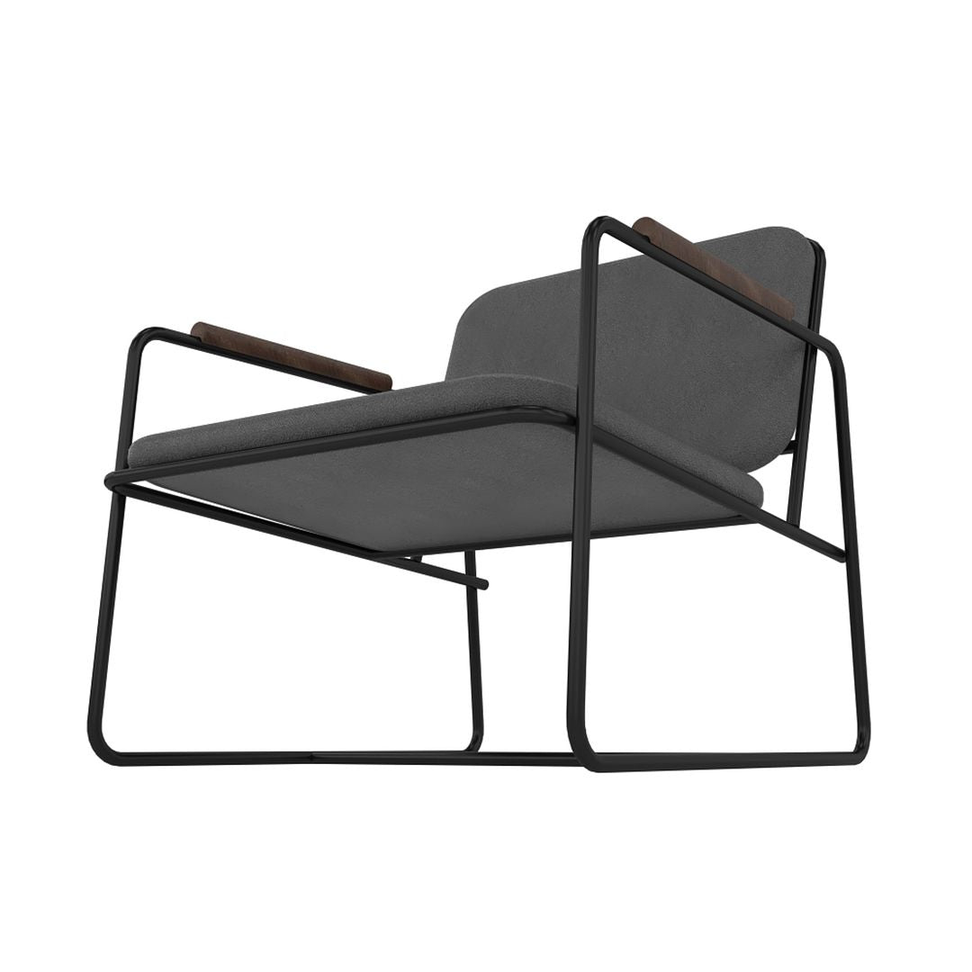 Manhattan Comfort Whythe PU Leather Low Accent Chair 2.0 In Black