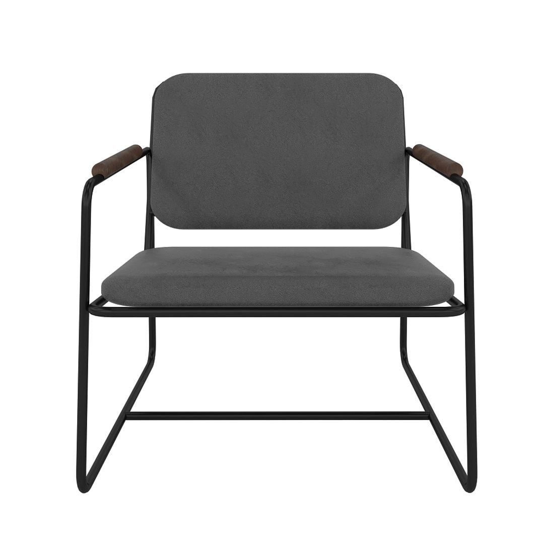 Manhattan Comfort Whythe PU Leather Low Accent Chair 2.0 In Black