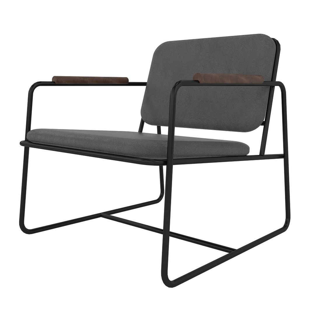 Manhattan Comfort Whythe PU Leather Low Accent Chair 2.0 In Black