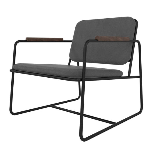 Manhattan Comfort Whythe PU Leather Low Accent Chair 2.0 In Black