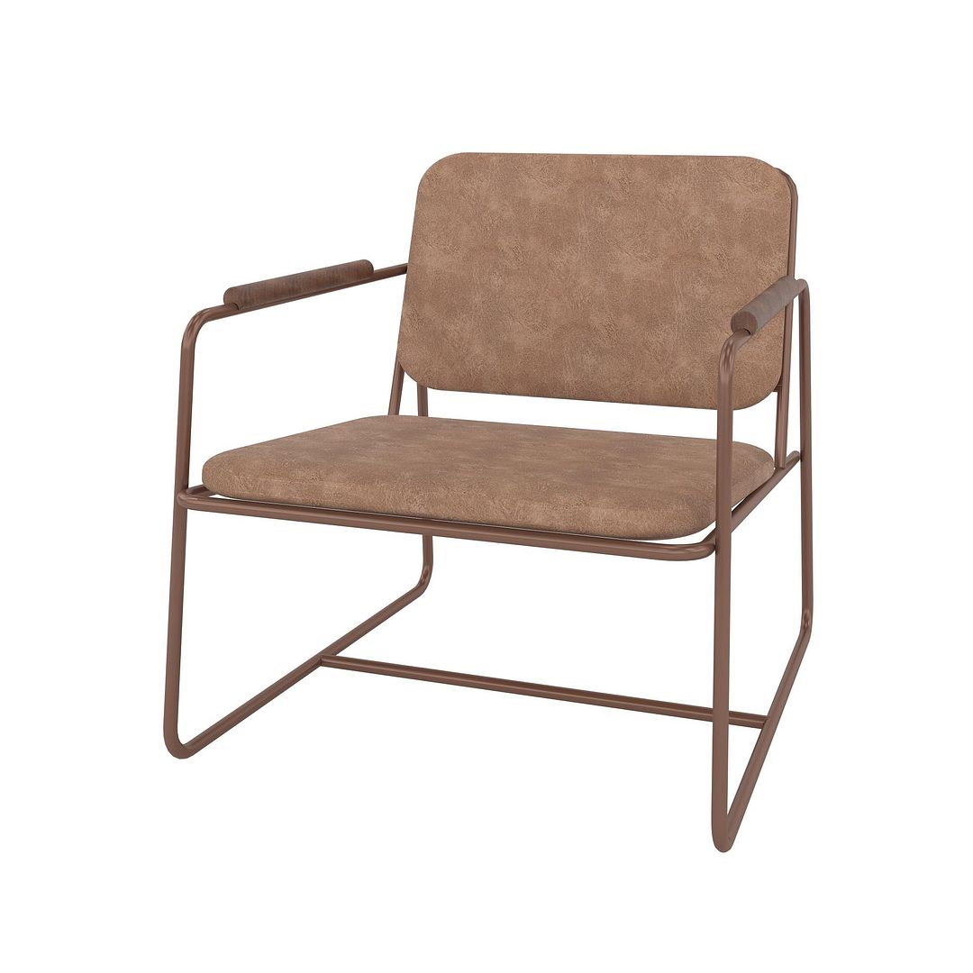 Manhattan Comfort Whythe PU Leather Low Accent Chair 2.0 In Corten