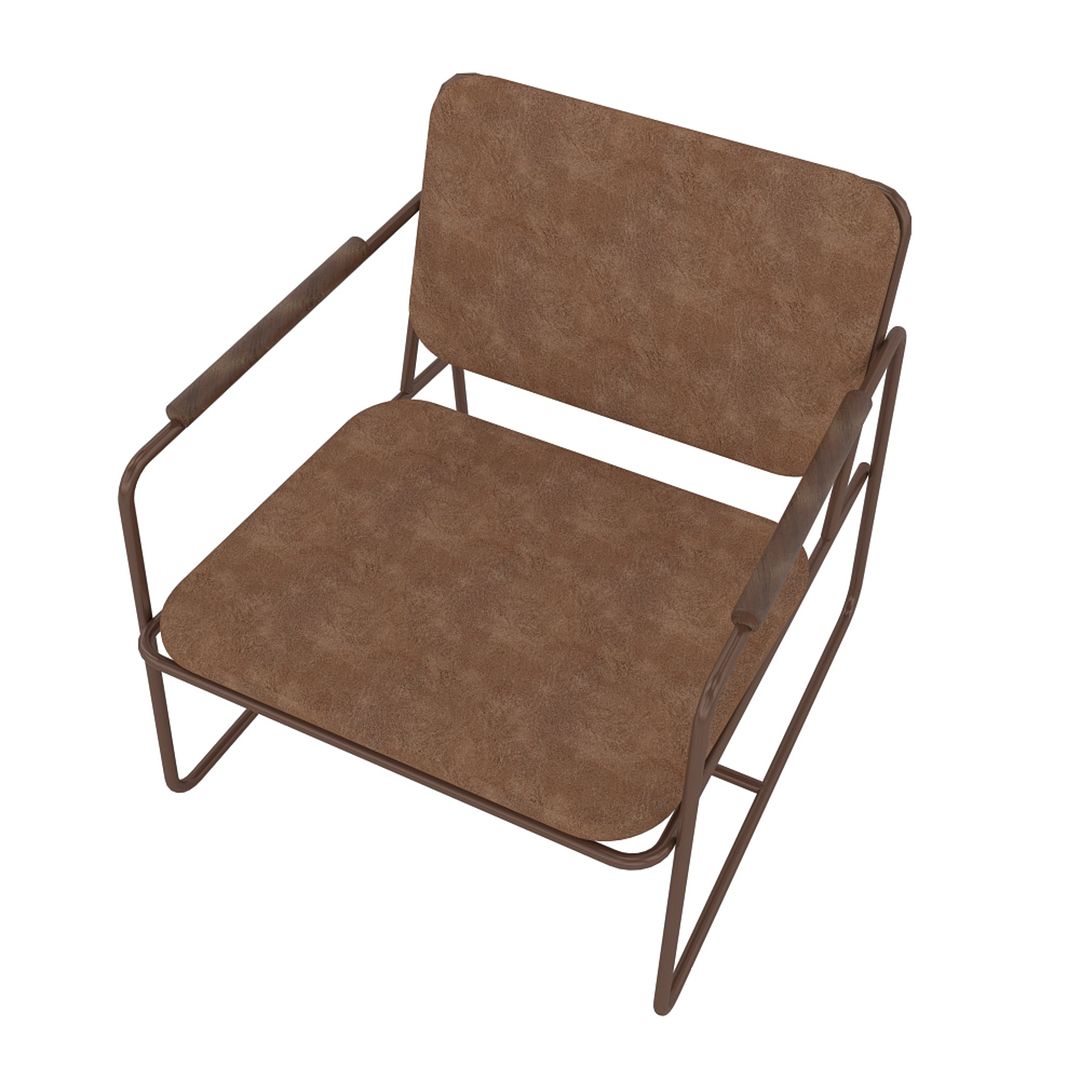 Manhattan Comfort Whythe PU Leather Low Accent Chair 2.0 In Corten