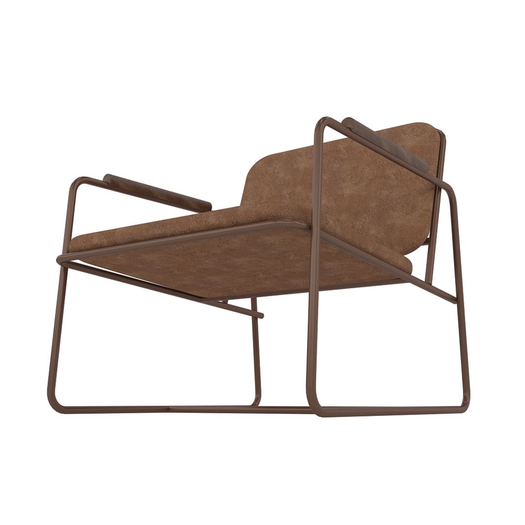 Manhattan Comfort Whythe PU Leather Low Accent Chair 2.0 In Corten