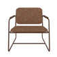 Manhattan Comfort Whythe PU Leather Low Accent Chair 2.0 In Corten