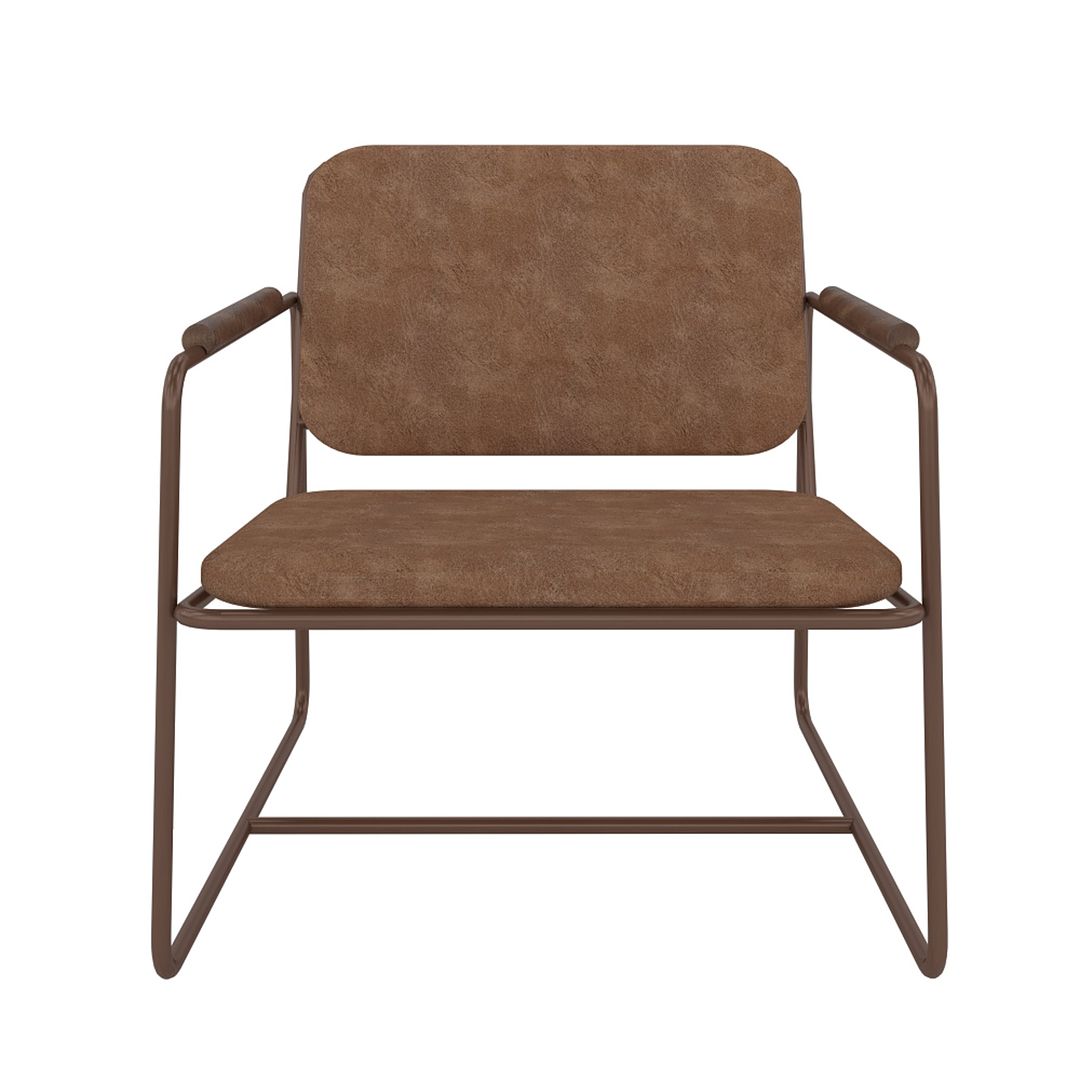 Manhattan Comfort Whythe PU Leather Low Accent Chair 2.0 In Corten