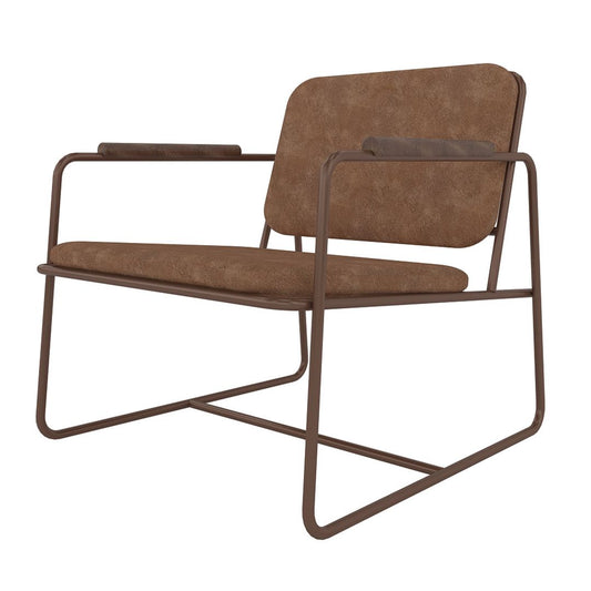 Manhattan Comfort Whythe PU Leather Low Accent Chair 2.0 In Corten