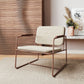 Manhattan Comfort Whythe PU Leather Low Accent Chair 2.0 In Natural Linen & Corten