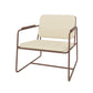 Manhattan Comfort Whythe PU Leather Low Accent Chair 2.0 In Natural Linen & Corten