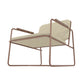 Manhattan Comfort Whythe PU Leather Low Accent Chair 2.0 In Natural Linen & Corten