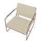 Manhattan Comfort Whythe PU Leather Low Accent Chair 2.0 In Natural Linen & Corten