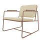 Manhattan Comfort Whythe PU Leather Low Accent Chair 2.0 In Natural Linen & Corten