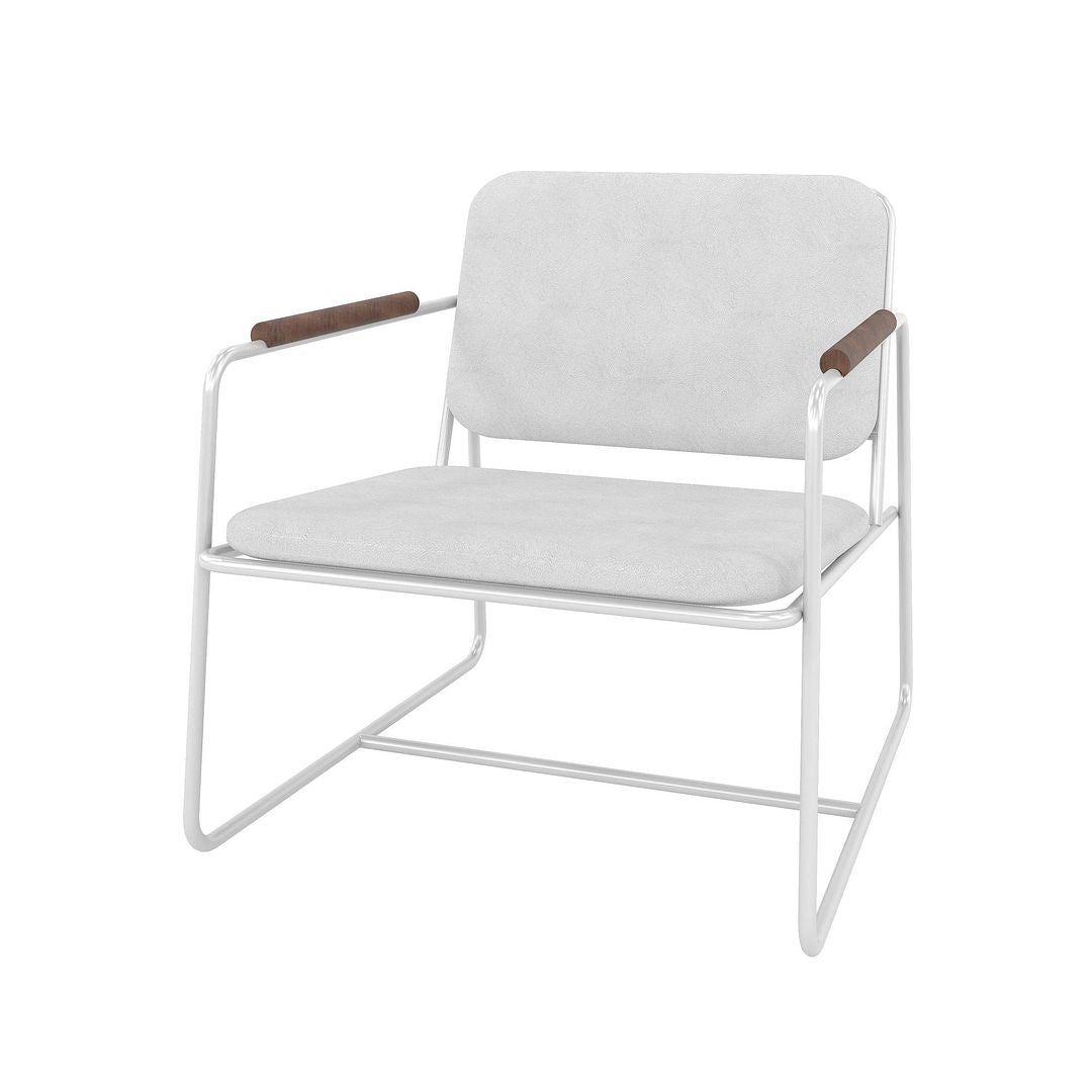 Manhattan Comfort Whythe PU Leather Low Accent Chair 2.0 In White