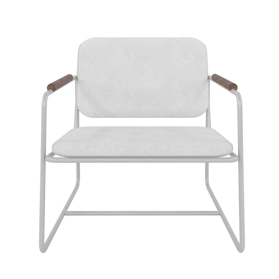 Manhattan Comfort Whythe PU Leather Low Accent Chair 2.0 In White