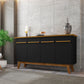 Manhattan Comfort Yonkers 63" Black & Cinnamon Sideboard