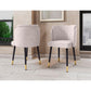 Manhattan Comfort Zephyr Velvet Dining Chair In Cream