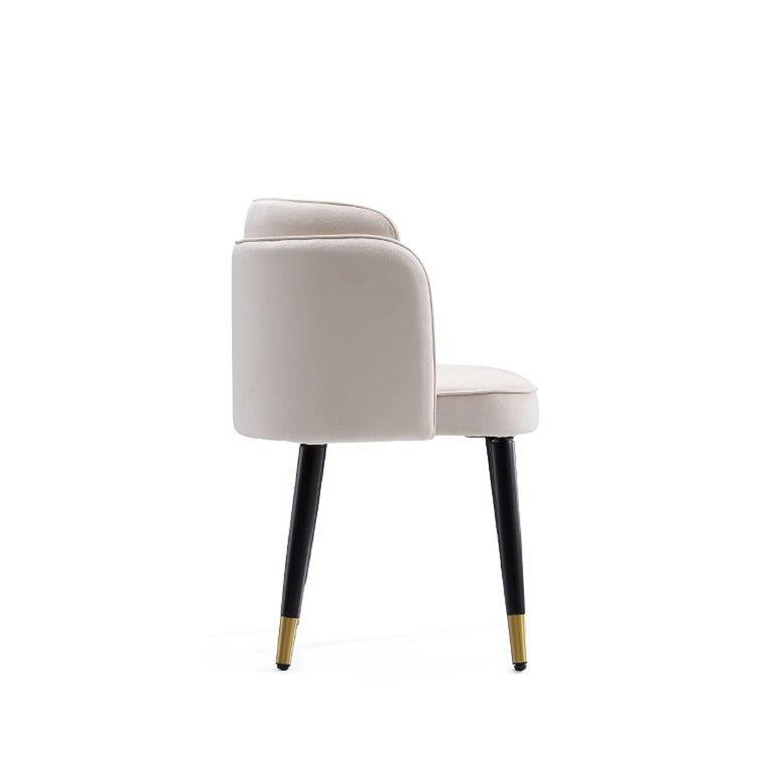 Manhattan Comfort Zephyr Velvet Dining Chair In Cream