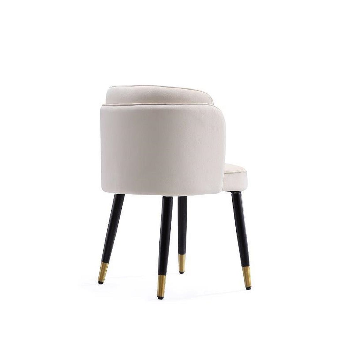 Manhattan Comfort Zephyr Velvet Dining Chair In Cream