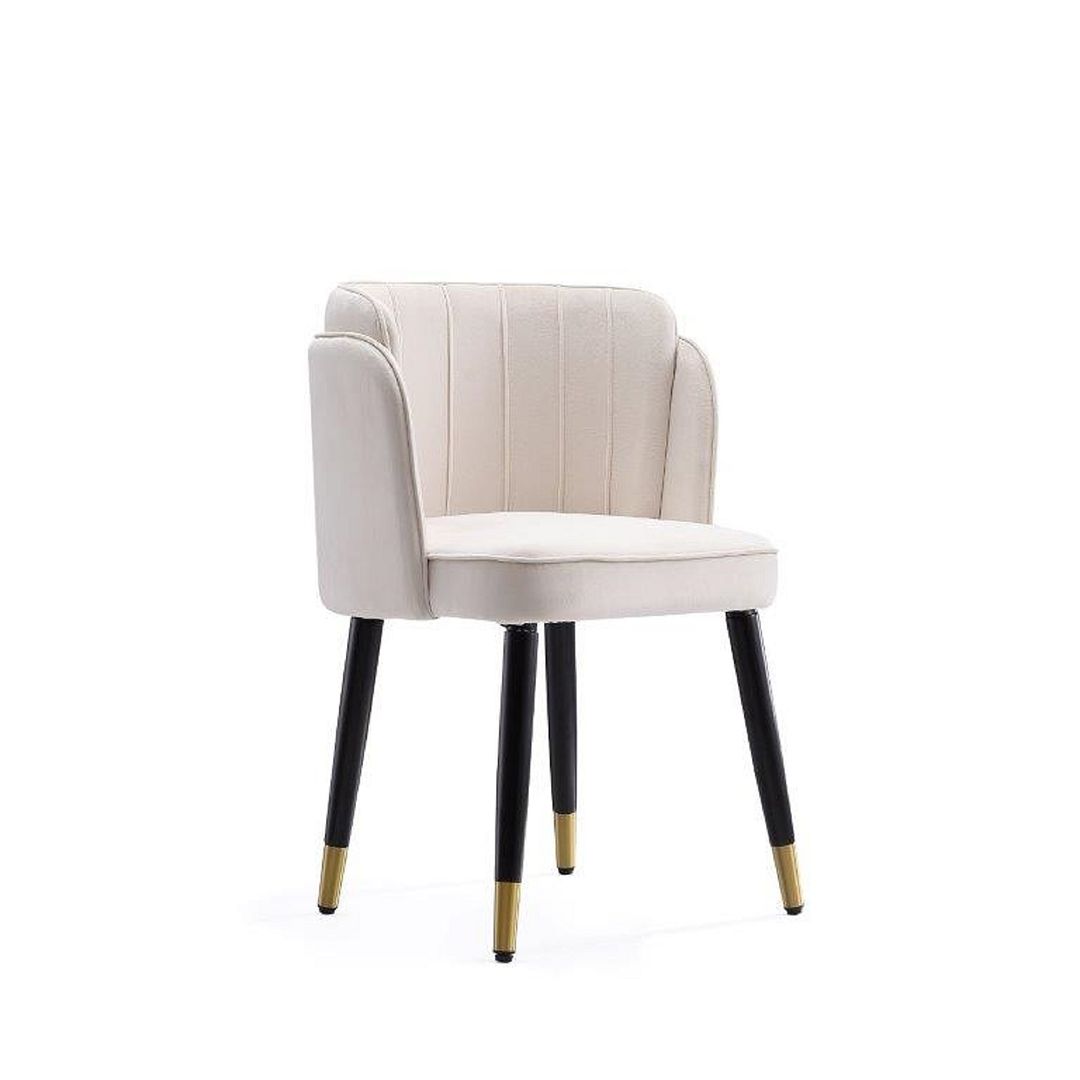Manhattan Comfort Zephyr Velvet Dining Chair In Cream