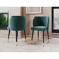 Manhattan Comfort Zephyr Velvet Dining Chair In Hunter Green