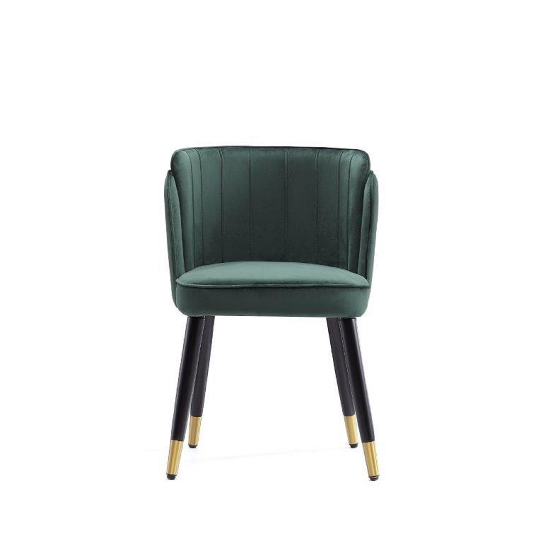 Manhattan Comfort Zephyr Velvet Dining Chair In Hunter Green