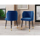 Manhattan Comfort Zephyr Velvet Dining Chair In Royal Blue