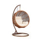 Manhattan Comfort Zolo Metal & Rattan Hanging Lounge Egg Patio Swing With Cream Cushion