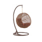 Manhattan Comfort Zolo Metal & Rattan Hanging Lounge Egg Patio Swing With Red Cushion
