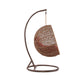 Manhattan Comfort Zolo Metal & Rattan Hanging Lounge Egg Patio Swing With Red Cushion