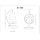 Manhattan Comfort Zolo Metal & Rattan Hanging Lounge Egg Patio Swing With Red Cushion