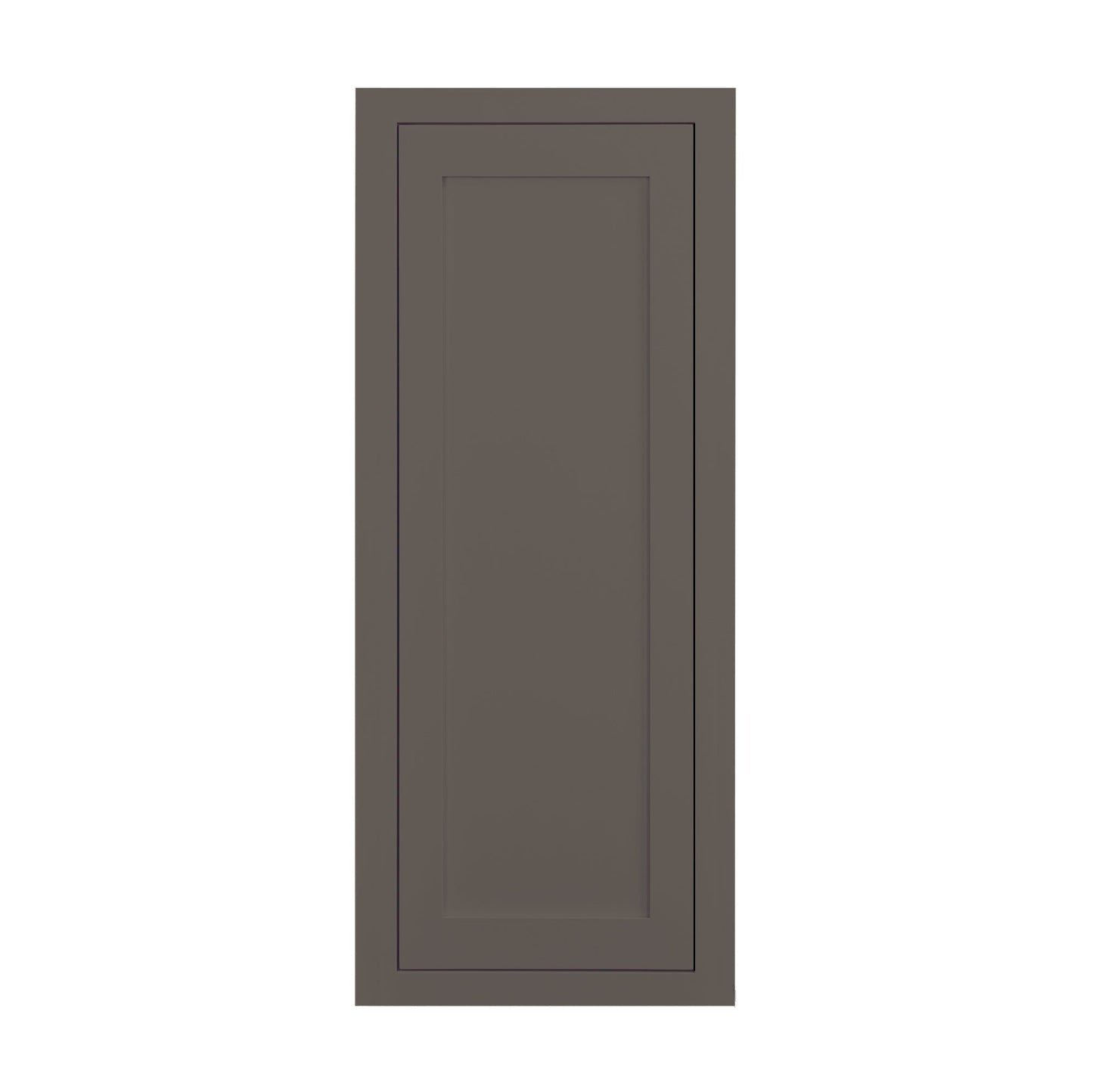 Maplevilles Cabinetry 15" x 39" Dark Gray Inset Modern Shaker Style RTA Birch Wood Wall Storage Cabinet With 1 Door & 2 Shelf Boards