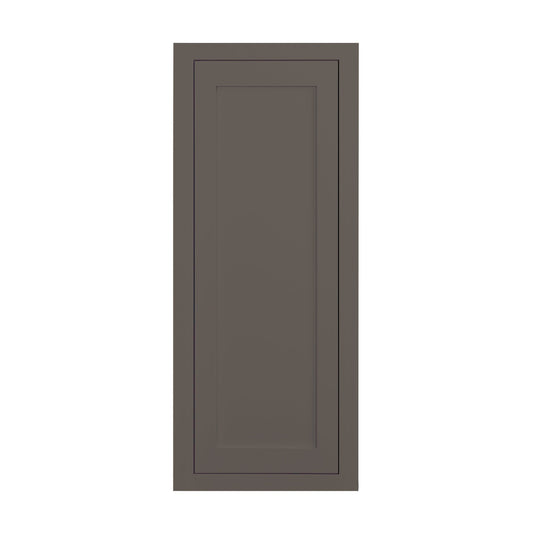 Maplevilles Cabinetry 15" x 39" Dark Gray Inset Modern Shaker Style RTA Birch Wood Wall Storage Cabinet With 1 Door & 2 Shelf Boards