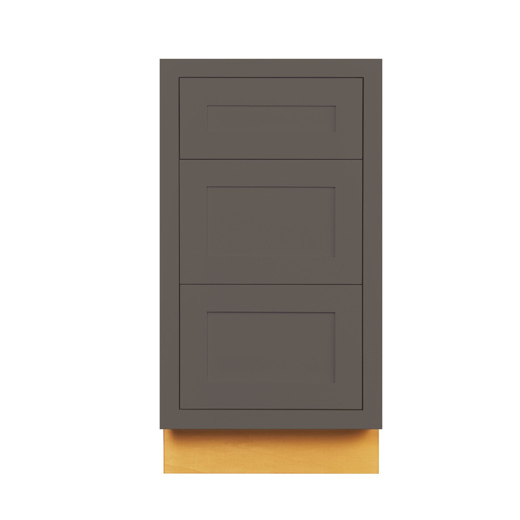 Maplevilles Cabinetry 18 Dark Gray Inset Modern Shaker Style RTA Birc   Maplevilles Cabinetry 18 Dark Gray Inset Modern Shaker Style RTA Birch Wood Storage Base Kitchen Cabinet With 3 Drawers 