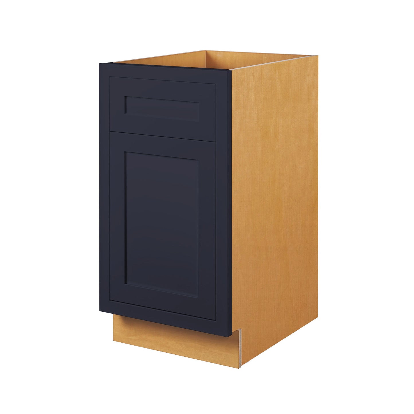 Maplevilles Cabinetry 18" Oxford Blue Inset Modern Shaker Style RTA Birch Wood Storage Base Kitchen Cabinet With One Drawer & One Door