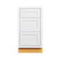 Maplevilles Cabinetry 18" Snow White Inset Modern Shaker Style RTA Birch Wood Storage Base Kitchen Cabinet With 3 Drawers